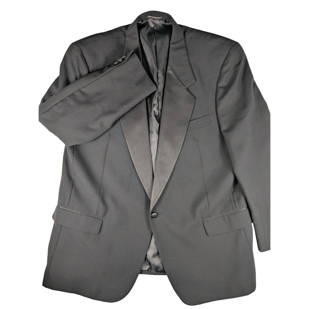 Pierre Balmain Mens Black Wool Tuxedo‎ Blazer 48R Pants 40x30 Evening Formal
